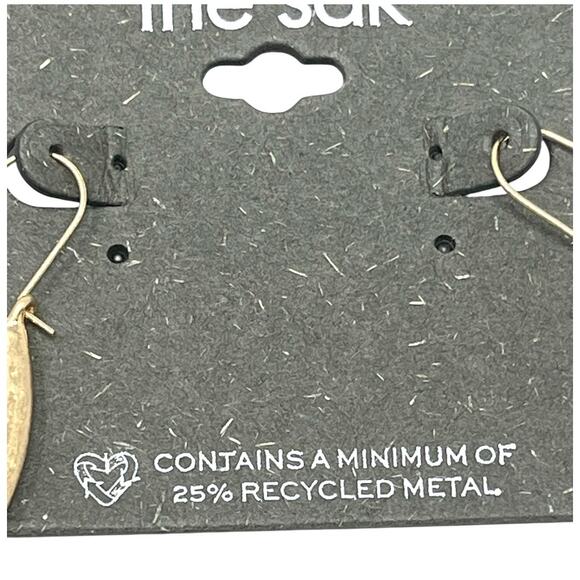 The Sak Gold Tone U-Shape Hoop Earrings with Gift Bag. Recycled Metal - Picture 3 of 5